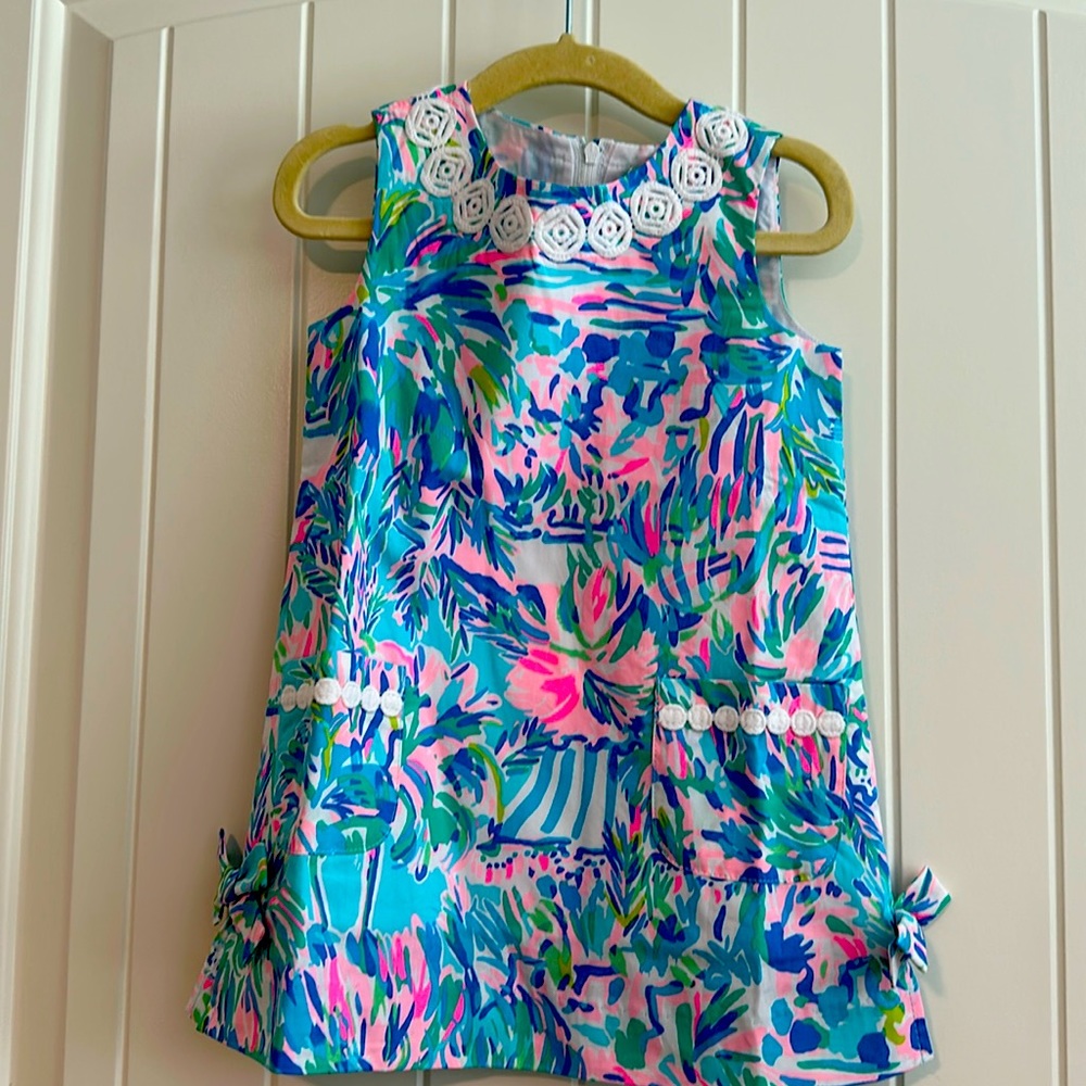 LILLY PULITZER LITTLE LILLY CLASSIC SHIFT BLUE IBIZA CABANA COCKTAIL 2T